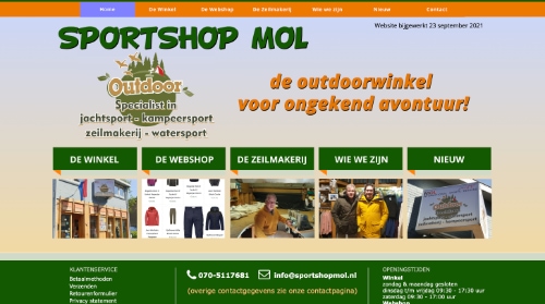 Sportshop Mol website